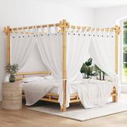 Łóżka - Lumarko Łóżko z baldachimem, 180x200 cm, bambusowe - miniaturka - grafika 1