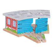 Pociągi dla dzieci - Bigjigs Toys Parowozownia dla 3 pociągów BJT119 - miniaturka - grafika 1