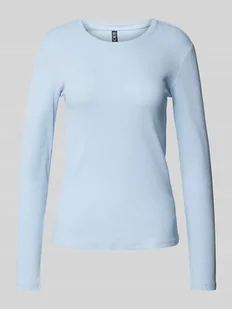Bluzka z długim rękawem o kroju slim fit z mieszanki bawełny ekologicznej model ‘RUKA’ - Bluzki damskie - miniaturka - grafika 1