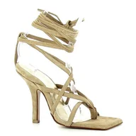 Klapki i japonki damskie - Beżowe zamszowe sandały CARINII - Carinii - miniaturka - grafika 1