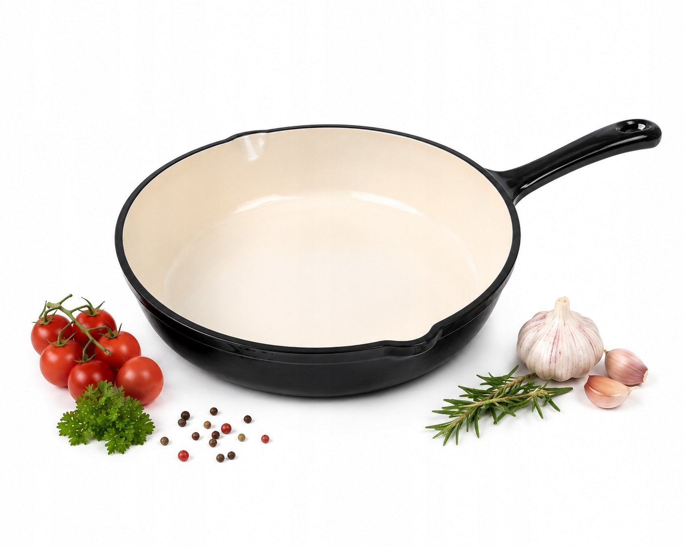 Patelnia KRISBERG Emaliowana Żeliwna 20cm Czarna 7755