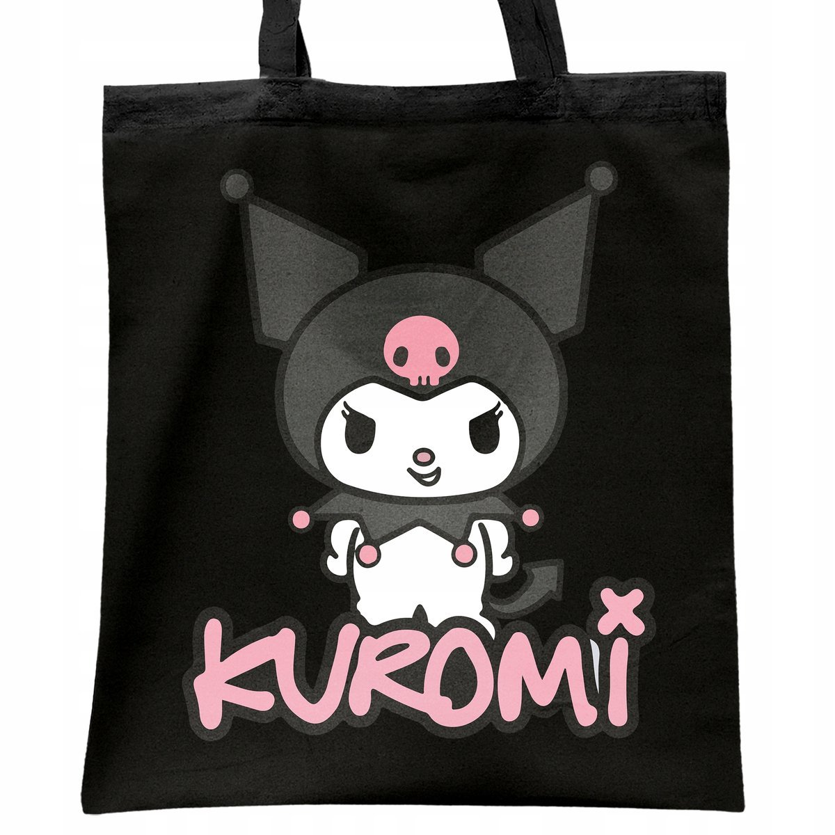 Torba bawełniana czarna na zakupy KUROMI ONEGAI MY MELODY Anime