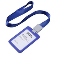 Identyfikatory - Identyfikator etui holder na kartę ze smyczą wysuwaną dla firmy NIEBIESKI / Dezhi - miniaturka - grafika 1