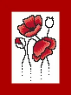Pasmanteria - Haft krzyżykowy - Zestaw do haftu - Kartka z makami - miniaturka - grafika 1