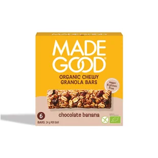 Madegood Batoniki granola crunchy z czekoladą i bananem 6 x 24 g Bio - żywność - Chałwa - miniaturka - grafika 1