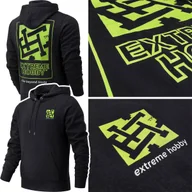 Bluzy męskie - Bluza Bawełniana Męska Z Kapturem Extreme Hobby Flash Lime R. Xxl - miniaturka - grafika 1