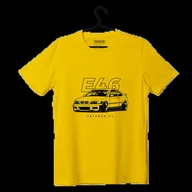 Odzież do sportów motorowych - T-shirt koszulka przód BMW E46 żółta-XXL - miniaturka - grafika 1