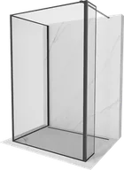 Ścianki i drzwi prysznicowe - Mexen Kioto ścianka prysznicowa Walk-in 100 x 100 x 40 cm, czarny wzór, czarna - 800-100-100-221-70-70-040 - miniaturka - grafika 1