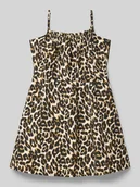 Sukienki - Sukienka mini taliowana ze wzorem na całej powierzchni model ‘CLARA’ - miniaturka - grafika 1