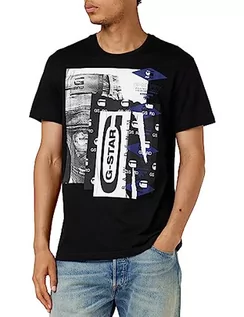 Koszulki męskie - G-STAR RAW Męski T-Shirt Denim Graphic, Czarny (Dk Black D24697-336-6484), M - grafika 1