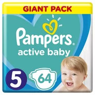 Pieluchy - Pampers ACTIVE BABY GIANT PACK PIELUCHY 5 JUNIOR 64SZT - miniaturka - grafika 1