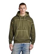 Bluzy męskie - G-STAR RAW Bluza męska Garment Dyed Loose HDD Sw Hooded, Zielony (Dark Olive Gd D24219-d249-c793), XXL - miniaturka - grafika 1
