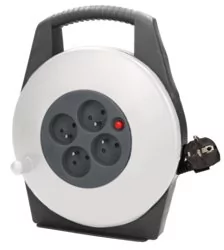 HBF bębnowy, 4 gniazda 2P+Z, kabel PVC H05VV-F 3x1mm, długość 10m OR-AE-13113/G - Przedłużacze i rozgałęźniki - miniaturka - grafika 1