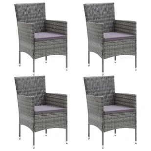 vidaXL Krzesła ogrodowe, 4 szt., rattan PE, szare! 310563 - Fotele i krzesła ogrodowe - miniaturka - grafika 1