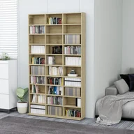 Pudełka i akcesoria na płyty CD - vidaXL Szafka na płyty CD, dąb sonoma, 102x16x177,5 cm, płyta wiórowa vidaXL - miniaturka - grafika 1