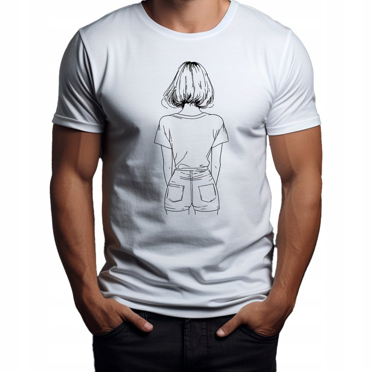 Koszulka T-Shirt ''Backview Beauty'' Bawełna XL