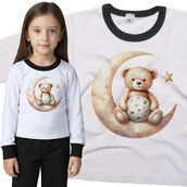 Piżamy dla dziewczynek - Piżama dziecięca Boho Pluszowy Miś Siedzący Na Księzycu Dzień Misia 86/92 - VoloDonum - miniaturka - grafika 1