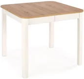 Stoły - Biały + dąb artisan rozkładany stół kwadratowy do salonu K2-N28 - miniaturka - grafika 1