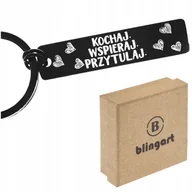 Breloki - Brelok do kluczy Z GRAWEREM zawieszka czarny STAL - miniaturka - grafika 1