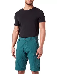 Spodnie męskie - s.Oliver Męskie bojówki cargo-Bermuda, luźny krój, zielone, 28, zielony - grafika 1