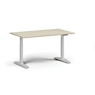 Stół z regulacją wysokości, elektryczny, 675-1325 mm, blat 1400x800 mm, podstawa biała, grafit - Stoły i stoliki do biura - miniaturka - grafika 5