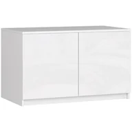 Inne meble do sypialni - Nadstawka na szafę S 90 cm - biała-biały połysk - 2 drzwi - miniaturka - grafika 1