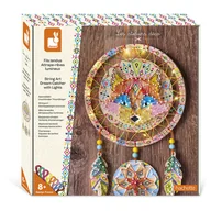 Prace ręczne dla dzieci - Janod Zestaw kreatywny Przeplatanka 3D String art Świecący łapacz snów 8+ - miniaturka - grafika 1