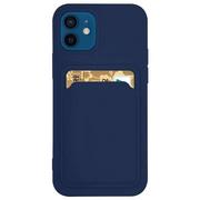 Etui i futerały do telefonów - Card Case silikonowe etui portfel z kieszonką na kartę dokumenty do Xiaomi Redmi Note 10 Pro granatowy - miniaturka - grafika 1