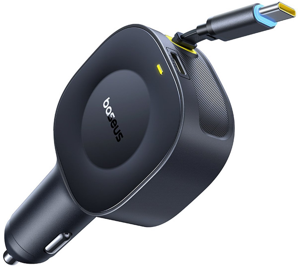 Ładowarka Baseus Ładowarka samochodowa USB-C ze zwijanym kablem USB-C 30W - czarna Ładowarka samochodowa USB-C ze zwijanym kablem USB-C 30W - czarna
