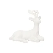 Ozdoby bożonarodzeniowe - Figurka renifer brokatowy 19 x 9 x 16 cm biały - miniaturka - grafika 1