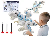 Figurki dla dzieci - Robot Dinozaur Z Wyrzutnią Strzałek Światła Dźwięki Biały - miniaturka - grafika 1