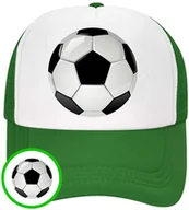 Czapki i chusty sportowe męskie - CZAPKA Z DASZKIEM PIŁKA NOŻNA DLA DZIECI SIATKA ZIELONA BEJSBOLÓWKA - miniaturka - grafika 1
