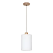 Lampy sufitowe - Britop LAMPA wisząca ZEFIR 112860174 szklana OPRAWA skandynawski ZWIS loftowy biały drewno - miniaturka - grafika 1