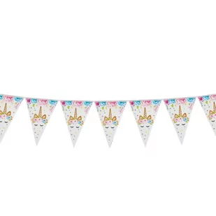 Girlanda Flagi Happy Birthday Jednorożec Śpiący 2M - Urodziny dziecka - miniaturka - grafika 1