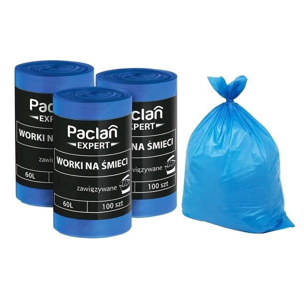 Worki na śmieci zawiązywane multitop bin bags 60L Paclan razem 300 worków