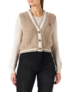 PINKO Kamizelka damska Cosmopolitan Gilet Mohair BOUC garnitur, I35_BEIGE-Corda, S - Kamizelki damskie - miniaturka - grafika 1