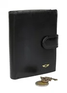 Portfele - Portfel Męski Skórzany PETERSON (PL) Skóra Licowa Duży Pionowy Z Zapięciem Dwa Skrzydełka Pionowy Suwak RFID 339Z 13 x 10 - miniaturka - grafika 1