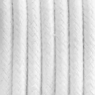 Przewody elektryczne - Biały kabel w oplocie bawełnianym B09 biała perła dwużyłowy 2x0.75 Kolorowe Kable - miniaturka - grafika 1