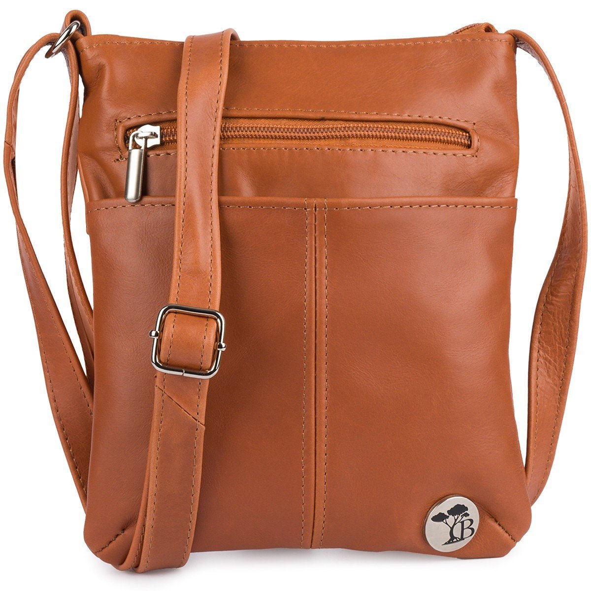 Skórzana torebka mała listonoszka wizytowa damska camel Beltimore A33