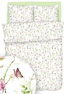 Komplet Pościeli Bawełnianej 160x200 2x70x80 Powoje z Motylem Białe Polski Producent 100% Bawełna - Pościel Komplet Pościeli Bawełnianej 160x200 2x70x80 Powoje z Motylem Białe Polski Producent 100% Bawełna - Pościel - miniaturka - grafika 1