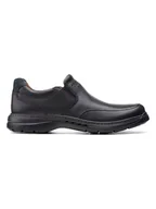 Półbuty męskie - Clarks Skórzane slippersy "Un Brawley" w kolorze czarnym - miniaturka - grafika 1