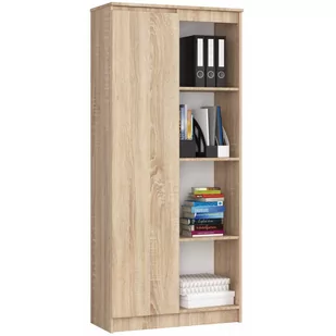 REGAŁ BIUROWY R 80 cm CLP 1 DRZWI 4 PÓŁKI DĄB SONOMA - Regały biurowe - miniaturka - grafika 1