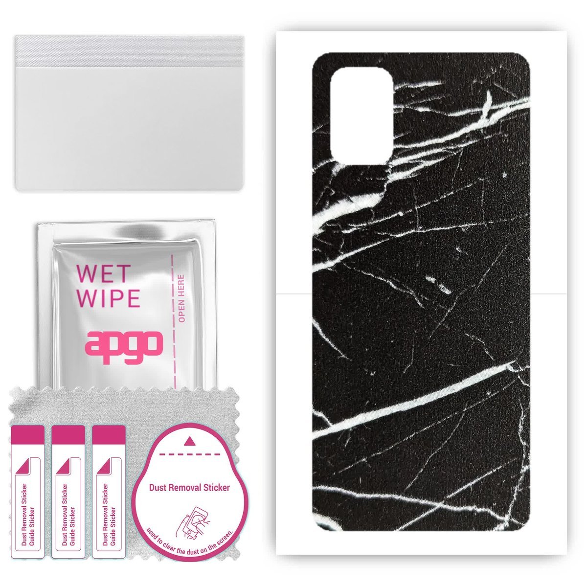 Folia naklejka skórka strukturalna na TYŁ do Samsung Galaxy M31s - Marmur Ciemny - apgo SKINS