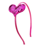 Ozdoby do włosów - Opaska do Włosów Fioletowa na Głowę Serce z Cekinami Cienka Lekka i Wygodna - miniaturka - grafika 1