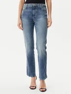Spodnie damskie - Guess Jeansy W5RA15D5L72 Niebieski Straight Fit - miniaturka - grafika 1