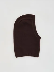 Reserved - Kominiarka z wełną i kaszmirem - ciemnobrązowy - Czapki damskie - miniaturka - grafika 1