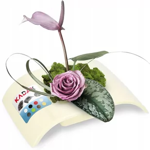 Ikebana na kwiaty prostokątna 4 x 19 cm, kremowa - Donice - miniaturka - grafika 1