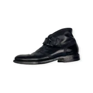 Półbuty męskie - Półbuty mokasyny czarne męskie klamra Florsheim 41 - miniaturka - grafika 1