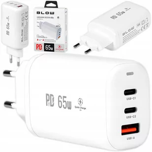 ŁADOWARKA SIECIOWA USB 2xUSB-C 65W SZYBKA QC4+ PD - Ładowarki do telefonów - miniaturka - grafika 1