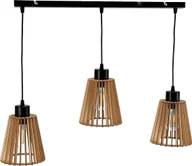 Lampy sufitowe - Lampa wisząca Orno DELOS 3P E27, lampa wisząca, max. 3x60W, czarna, drewno, listwa - miniaturka - grafika 1